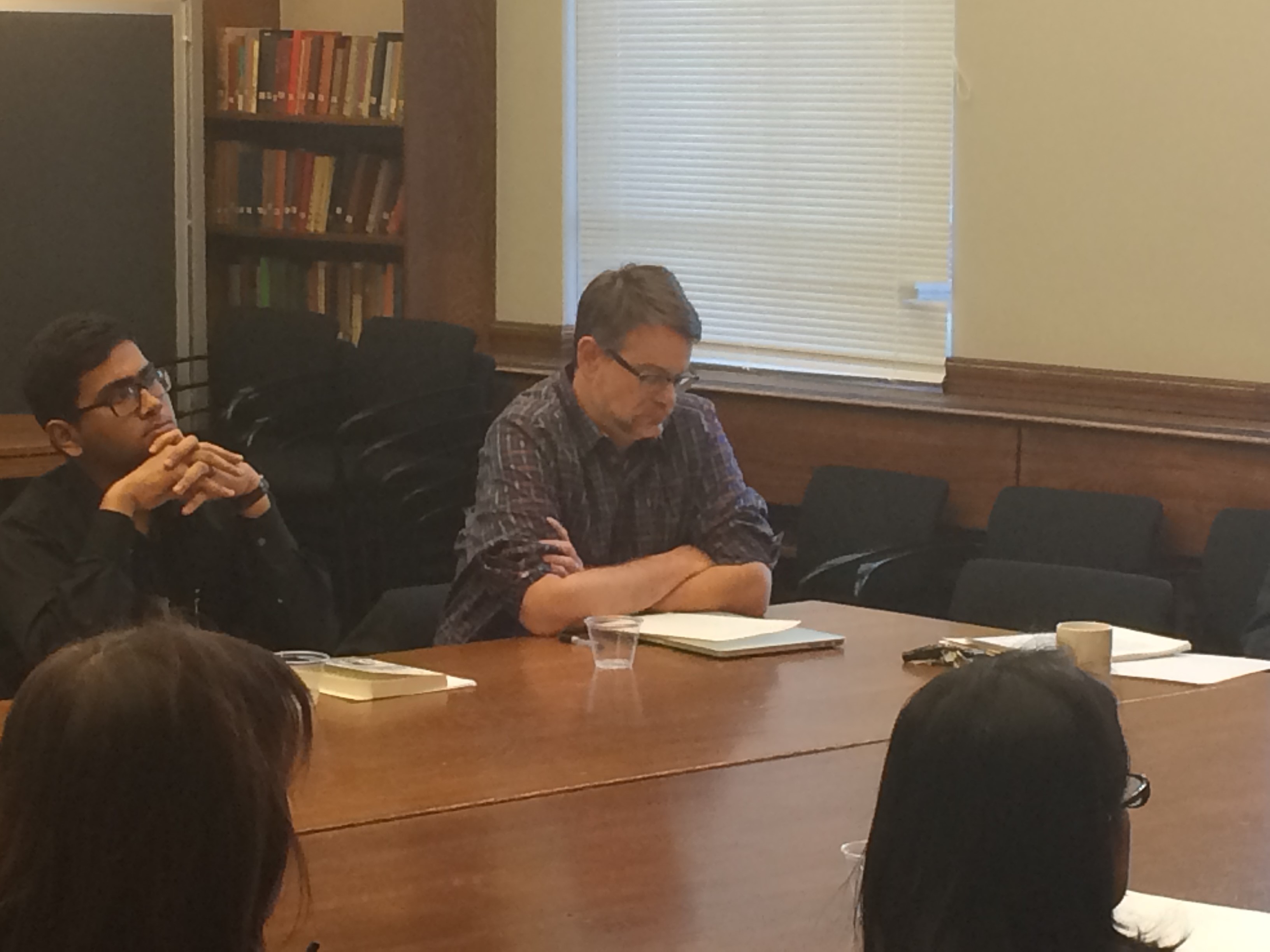 Aniket De and Walter Johnson at Parron Seminar